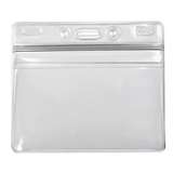 Horizontal Zipper Closure Badge Holder, Clear, 3-7/8" x 2-5/8" Insert Size redirect to product page